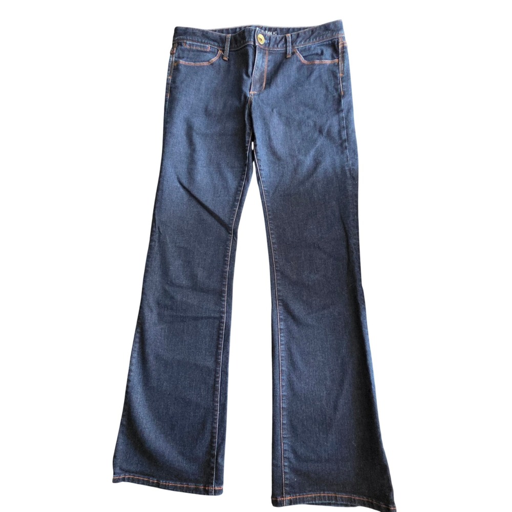 Banana Republic Womens Dark Wash Bootcut Jeans Blue Stretch Denim Size 29